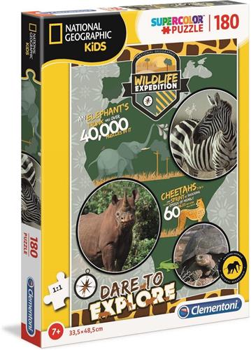 Clementoni Supercolor Puzzel - DARE TO EXPLORE - National Geographic Kids - 180 Stukjes