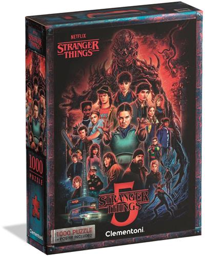 Clementoni - Puzzel - Stranger Things - Seizoen 5 - 1000 stukjes - Inclusief poster