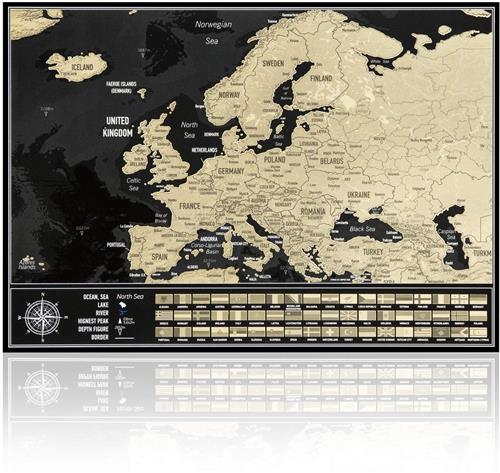 IMPERATORIS® Scratch Wereldkaart/World map - Kraskaart - Krasmap - Engels - 42cm x 29.7cm