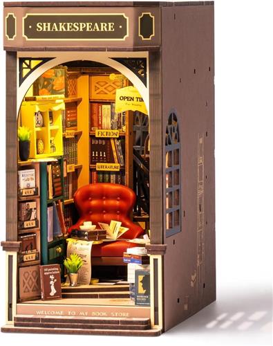 IMPERATORIS® DIY Magic Book Nook Kit met Meubels en LED Verlichting - Miniatuur Huisje - Creatieve Decoratie voor Boekenplank of Bureau - Ideaal Cadeau voor Jongens en Meisjes - Hout