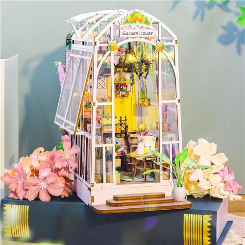 IMPERATORIS® DIY Magic Book Nook Kit met LED en 3D-puzzel - Miniatuur Huisje - Creatieve Decoratie voor Boekenplank of Bureau - Ideaal Cadeau voor Jongens en Meisjes - Wit