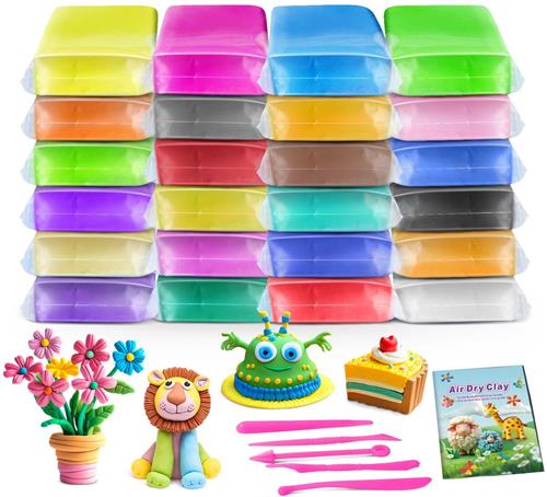 IMPERATORIS® Boetseerklei - Polymeer Klei - Een Ideaal Cadeau voor Schooljongens en Meisjes - Herbruikbaar - Uitwasbaar - 24 Kleuren