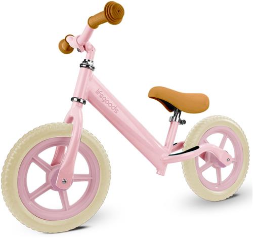 LifeGoods Loopfiets - Speelgoed 2 jaar en ouder - Jongens en Meisjes - Balance Bike - Loopfietsje - Pastelroze