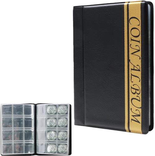 IMPERATORIS® Muntenalbum  Muntenverzamelmap  Munten Verzamelmap & Opbergsysteem voor Munten Opbergen  Geld Verzamelmap / Geldmap  Muntenmap met Muntenhouders