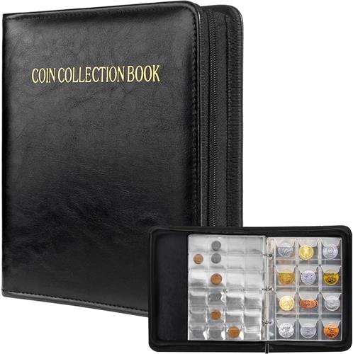 IMPERATORIS® Muntenalbum  Muntenverzamelmap  Munten Verzamelmap & Opbergsysteem voor Munten Opbergen  Geld Verzamelmap / Geldmap  Muntenmap met Muntenhouders