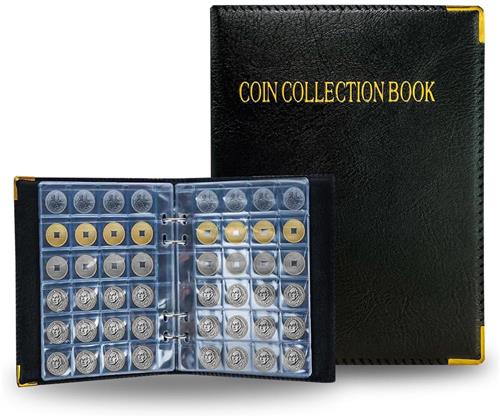 IMPERATORIS® Muntenalbum  Muntenverzamelmap  Munten Verzamelmap & Opbergsysteem voor Munten Opbergen  Geld Verzamelmap / Geldmap  Muntenmap met Muntenhouders