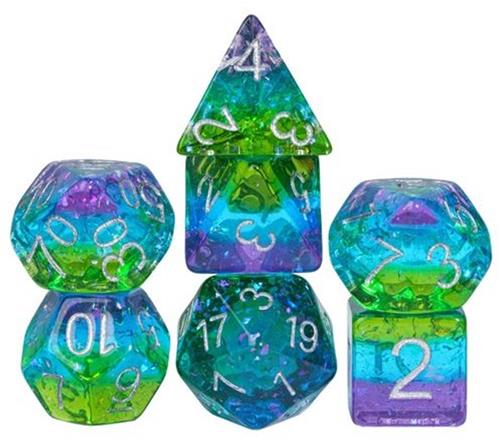 Dobbelstenen Set Aurora 3 kleur Glitter brick