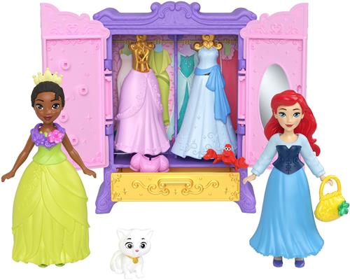 Disney Prinses Koninklijke Kledingkast, Set met 2 Kleine Poppen