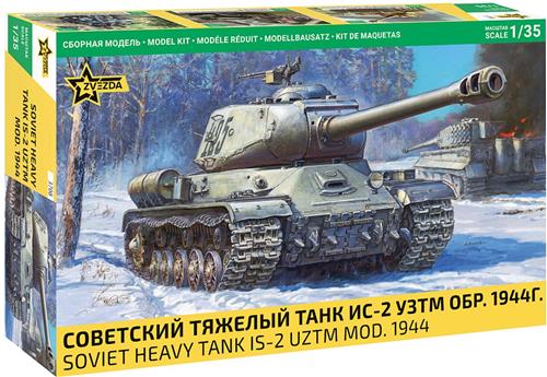 Zvezda Modelbouwpakket Militaire voertuigen - 3708 IS-2 WWII - 1944 Sovjet Zware Tank Plastic - 1:35 -