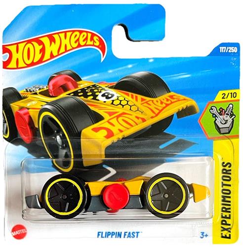 HOT WHEELS FLIPPIN FAST 117/250 YELLOW SILVER 1:64 HW EXPERIMOTORS 2/10 (2025) SHORT CARD
