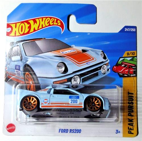 HOT WHEELS FORD RS200 GULF BLUE 247/250 YELLOW SILVER 1:64 HW PEAK PURSUIT 9/10 (2025)