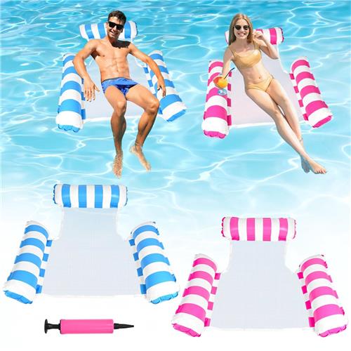 Unyqoos® Opblaasbare Waterhangmat Set van 2 met Pomp voor Zwembadplezier