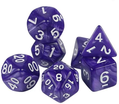 New Age Devi - 7-delige Polydice Set Polyhedral Dobbelstenen geschikt voor DD Paars