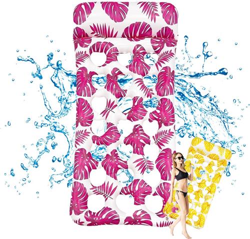 Unyqoos® Opblaasbare waterhangmat met luchtpomp voor zomerse strandfeesten