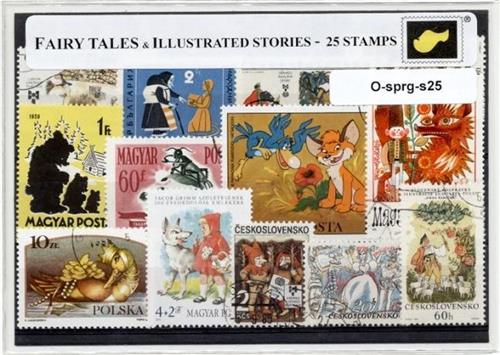 Sprookjes & Illustraties  Luxe postzegel pakket (A6 formaat) : collectie van 25 verschillende postzegels van Sprookjes & Illustraties  kan als ansichtkaart in een A6 envelop - authentiek cadeau - kado - geschenk - kaart - hans christian andersen