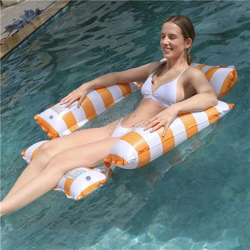 Unyqoos® Opblaasbare waterhangmat met ergonomisch ontwerp voor ultiem zwemplezier