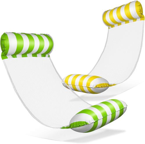 Unyqoos® Opblaasbare Waterhangmat met Net en Armleuningen voor Ultiem Zwemplezier