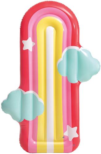 Unyqoos® Groot luchtbed met regenboog en wolkenontwerp voor zwembadplezier