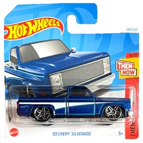 HOT WHEELS '83 CHEVY SILVERADO BLUE METALIC 249/250 1:64 THEN AND NOW 9/10 SHORT CARD 2025