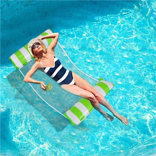 Unyqoos® Opblaasbare hangmat voor waterplezier in en roze design