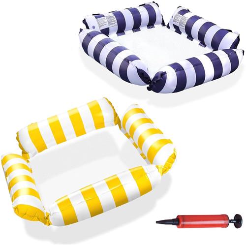 Unyqoos® Set van Twee Comfortabele en Stevige Waterhangmatten met Net voor Zomerplezier