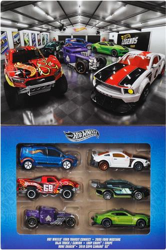 Hot Wheels Metalen Speelgoedauto's en Trucks - Set van 6 HW Legends Voertuigen
