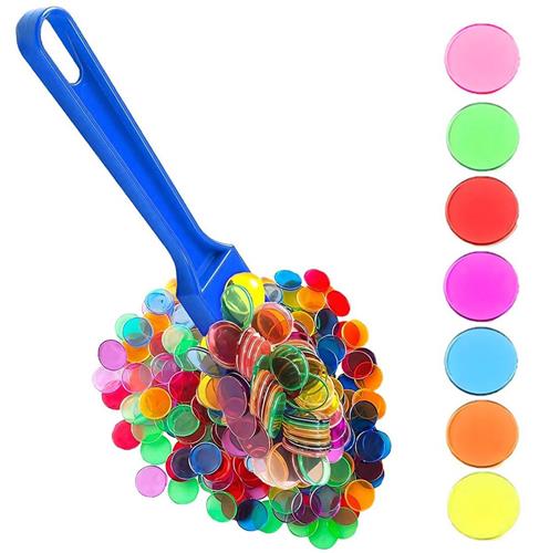 IMPERATORIS® Bingo Fiches - Telchips - Transparante Fiches voor Bingo en Tellen - Plastic Markeerfiches - Educatief Speelgoed - 7 cm - 100 Stuks - Meerkleurig