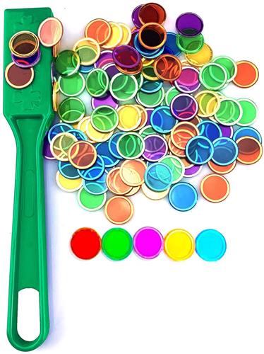 IMPERATORIS® Bingo Fiches - Telchips - Transparante Fiches voor Bingo en Tellen - Plastic Markeerfiches - Educatief Speelgoed - 19 mm - 100 Stuks - Groente