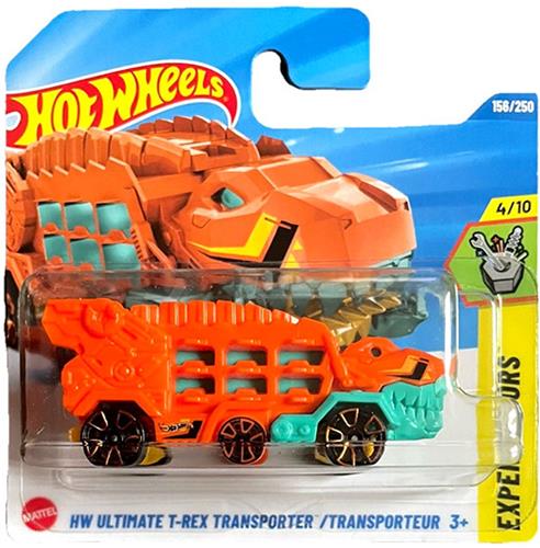 HOT WHEELS ULTIMATE T-REX TRANSPORTER GREEN/ ORANGE156/250 1:64 HW EXPERIMOTORS 4/10 SHORT CARD
