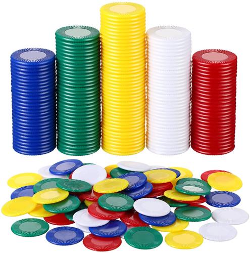 IMPERATORIS® Bingo Fiches - Telchips - Transparante Fiches voor Bingo en Tellen - Plastic Markeerfiches - Educatief Speelgoed - 19 mm - 1000 Stuks - Rood, blauw, wit, geel, groen