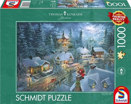 Schmidt puzzel - Thomas Kinkade Studios - Santa's Silent night - 1000 stukjes