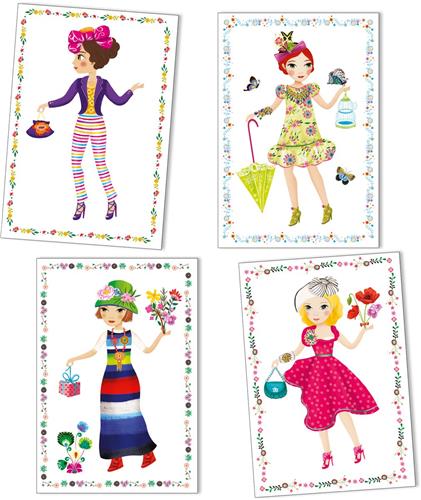 Djeco stickers Massive fashion - mode knutselset voor kinderen.