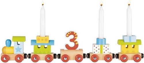 Goki Kaarsenhouder Trein Junior 35 Cm Hout/wax 11-delig