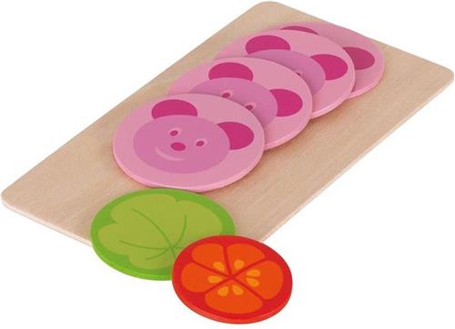 Goki Teddy bear sausage slices, 4 slices, 1 lettuce leaf, 1