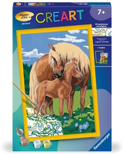 CreArt Kids 31x21cm Proud Horses, Schilderen op Nummer Kit, Leeftijd 7+, 25850, Ravensburger