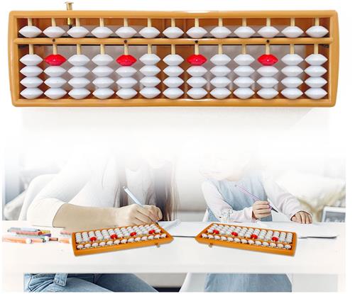 Unyqoos® Educatieve Soroban Abacus met Resetknop voor School en Kantoorgebruik