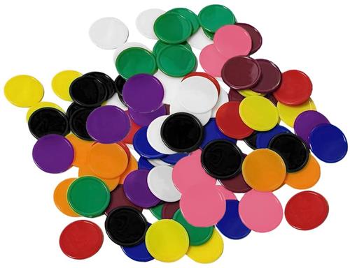 IMPERATORIS® Bingo Fiches - Telchips - Transparante Fiches voor Bingo en Tellen - Plastic Markeerfiches - Educatief Speelgoed - 25 mm - 200 Stuks - Meerkleurig