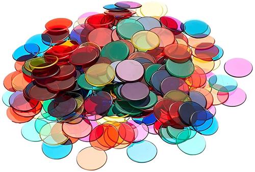 IMPERATORIS® Bingo Fiches - Telchips - Transparante Fiches voor Bingo en Tellen - Plastic Markeerfiches - Educatief Speelgoed - 19 mm - 100 Stuks - Meerkleurig