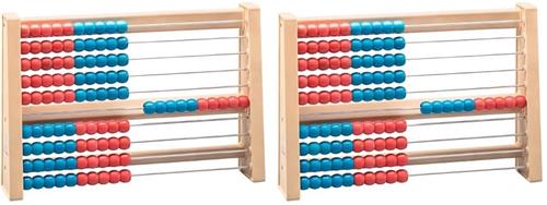 Unyqoos® Educatief rekenframe met schuifbare kralen voor kinderen in rood en blauw
