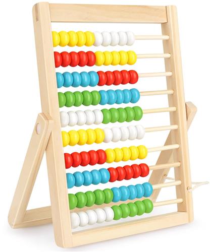 Unyqoos® Educatieve houten abacus met kleurrijke kralen voor kinderen en basisschool