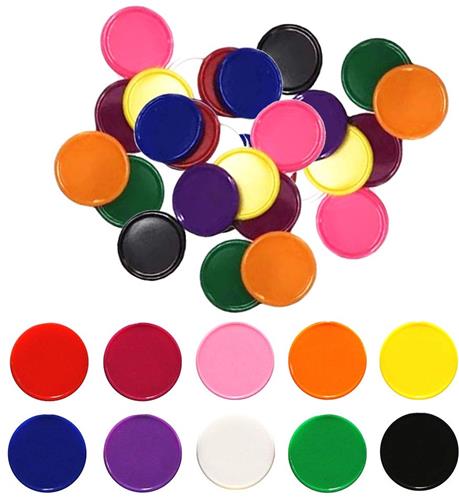 IMPERATORIS® Bingo Fiches - Telchips - Transparante Fiches voor Bingo en Tellen - Plastic Markeerfiches - Educatief Speelgoed - 19 mm - 200 Stuks - Greonte , rood