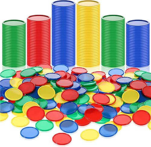 IMPERATORIS® Bingo Fiches - Telchips - Transparante Fiches voor Bingo en Tellen - Plastic Markeerfiches - Educatief Speelgoed - 25 mm - 400 Stuks - kleurrijk