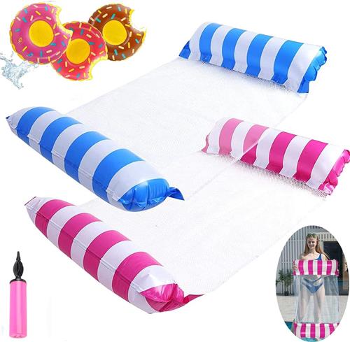 Goodivery® Set van 2 multifunctionele opblaasbare waterhangmatten voor ultiem zwemplezier