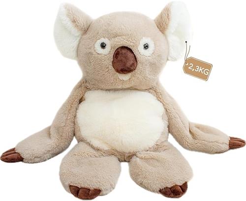 Verzwaarde Knuffel Koala 2,3 kg  Gewichtsknuffel met Warmte & Lavendel  Kalmerend Gewichtsdier voor Kinderen & Volwassenen