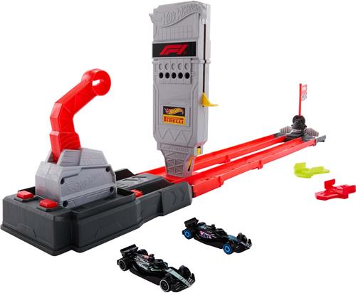 Hot Wheels Racing Formula 1 Startplaats Baanset en 2 metalen F1 auto's