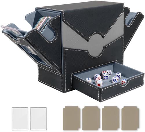 IMPERATORIS® Deck Box - Opbergdoos voor Speelkaarten - Card Case - Zwart & Grijs