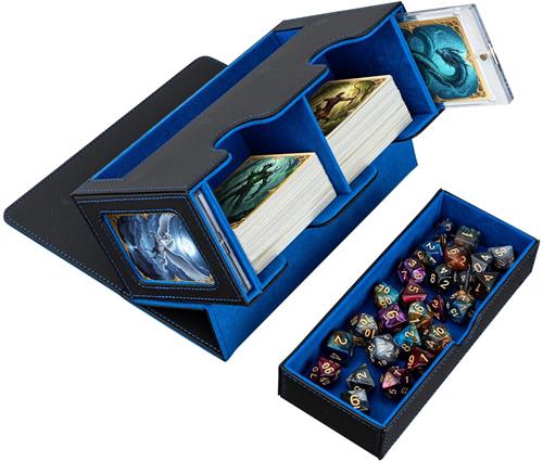 IMPERATORIS® Deck Box - Opbergdoos voor Speelkaarten - Card Case - zwart en blauw