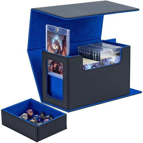 IMPERATORIS® Deck Box - Opbergdoos voor Speelkaarten - Card Case - Zwart en blauw