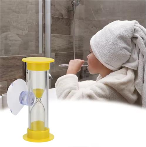 Zandloper - Geel - 2 minuten - Douchetijd - 2 stuks - Timer - Douchetimer - Timen - Tandenpoetsen - Douchen - Tijd meten - Met zuignap - CHPN