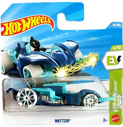 HOT WHEELS WATTZUP 35/250 WHITE SEA BLUE HW EV 4/10 1:64 SHORT CARD 2026